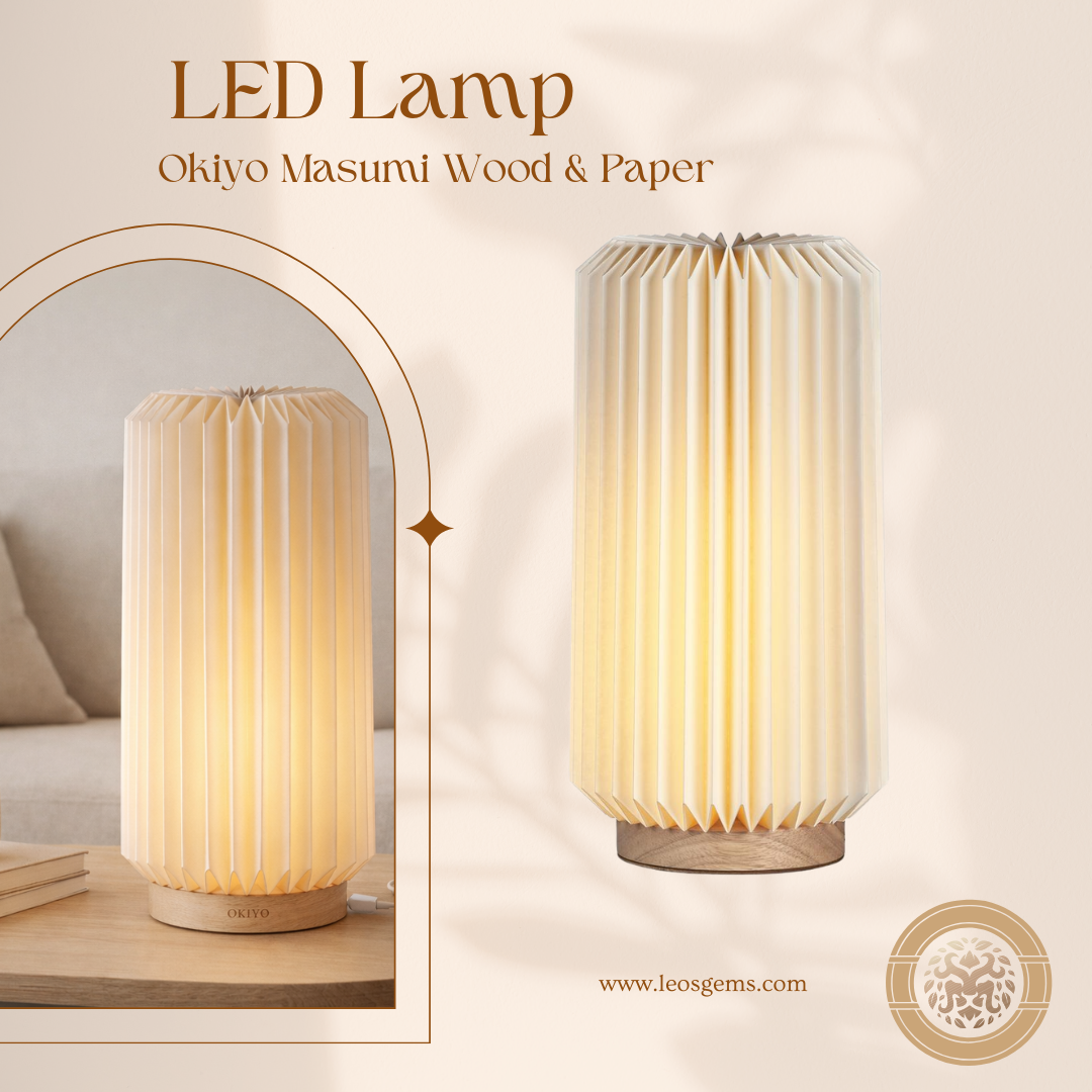 Leo’s Gems Masumi Wood & Paper LED Lamp